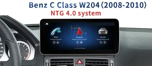 0.25" Touch Screen Monitor – 8-Core Android 13 for Mercedes W/C/S204 – WIFI, 4G SIM, Bluetooth, GPS Navigation – 8+128 GB Screen – Compatible with W204, C204, S204